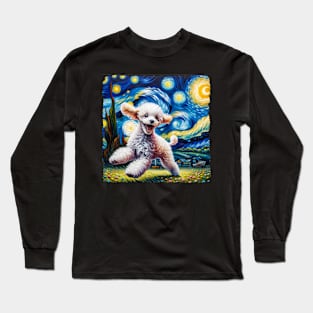 Starry Poodle Portrait - Dog Portrait Long Sleeve T-Shirt